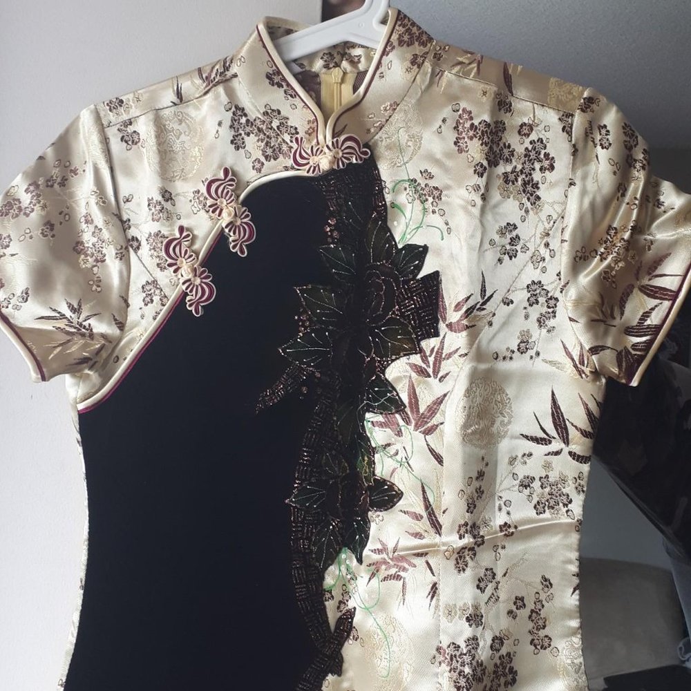Black and Gold Chinese Dress